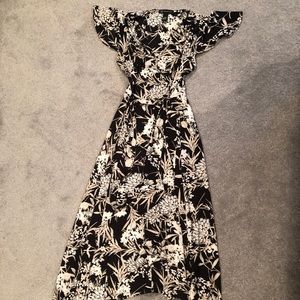 Midi floral short sleeve wrap dress